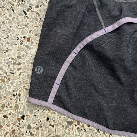 Lululemon run speed lined shorts 4 purple grey gray - Picture 2 of 5